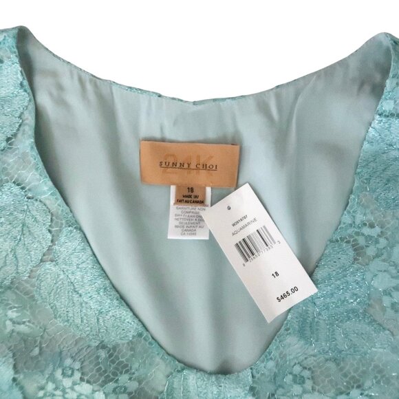 SUNNY CHOI 24K blue lace tank top NWT $465 sz 18 - Picture 4 of 5